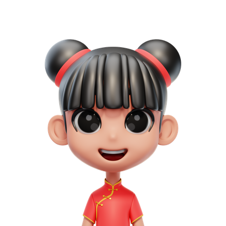 Chinese Girl Avatar  3D Icon