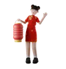 Chinese Girl Holding Lentern