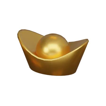 Chinese Gold 3 D Icon 3D Icon