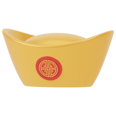 Chinese Gold Bar  3D Icon