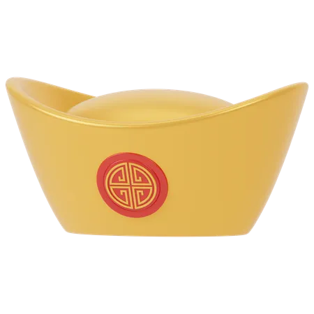 Chinese Gold Bar  3D Icon