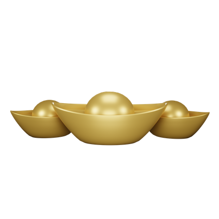 Chinese gold bar  3D Illustration