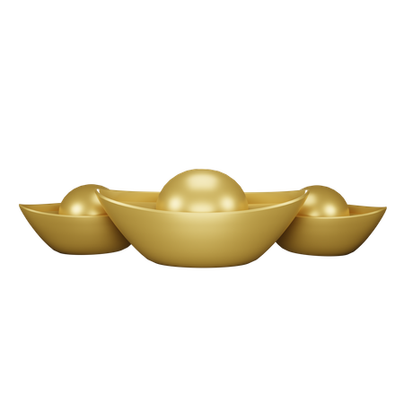 Chinese gold bar 3D Illustration