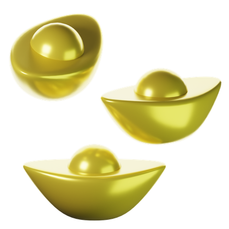 Chinese gold bars  3D Icon
