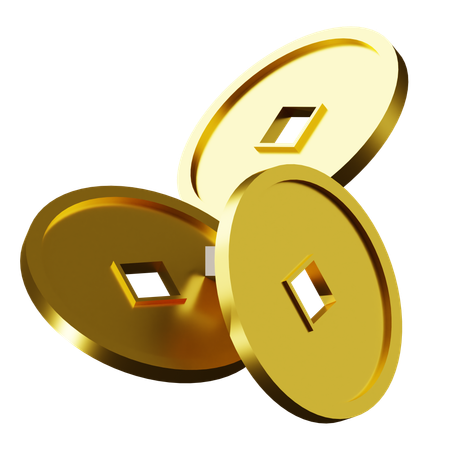 Chinese Gold Coin  3D Icon