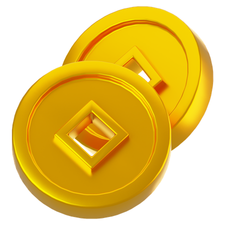 Chinese Gold Coin  3D Icon