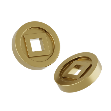 Chinese Gold Coin  3D Icon