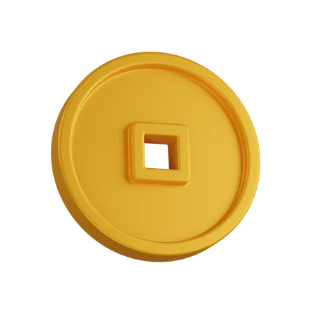 Chinese Gold Coin  3D Icon