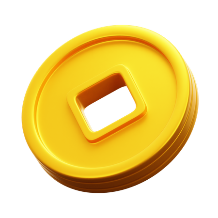 Chinese Gold Coin  3D Icon