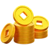 Chinese Gold Coin Stack