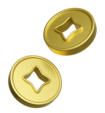 Chinese Gold Coins  3D Icon