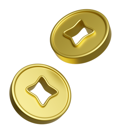 Chinese Gold Coins  3D Icon