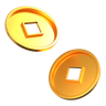 chinese gold coins 3d logos
