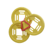 3d chinese gold coins logo