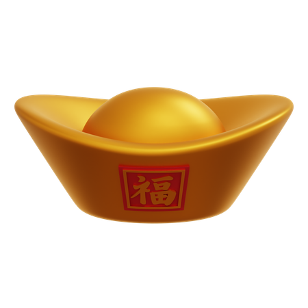 Chinese Gold Ingot  3D Icon