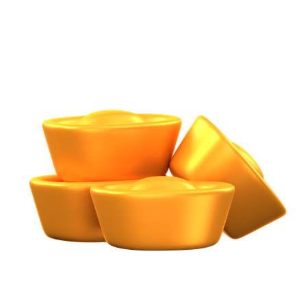 Chinese gold ingot  3D Icon