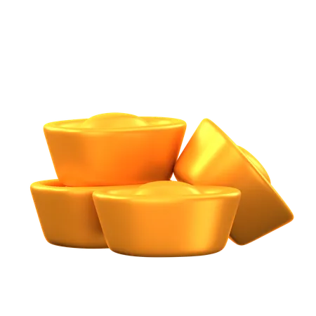 Chinese gold ingot  3D Icon