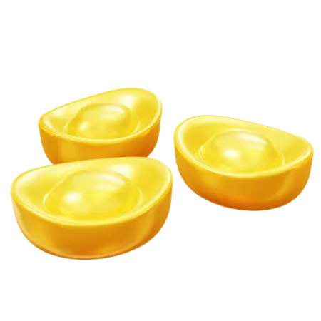 Chinese gold ingots  3D Icon
