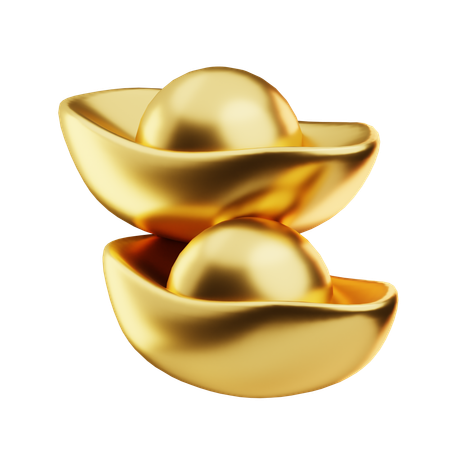 Chinese gold ingots  3D Icon