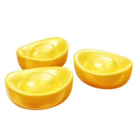 Chinese gold ingots  3D Icon