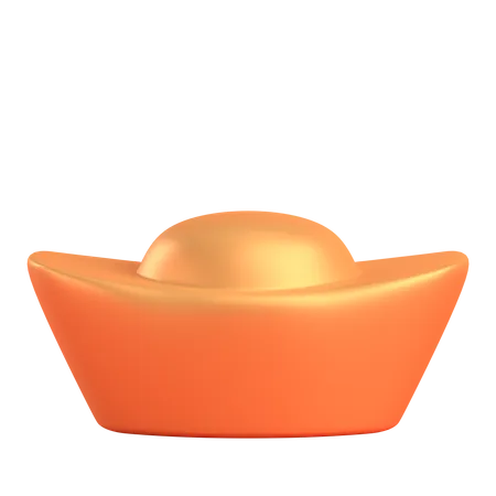 Chinese gold ingots  3D Illustration