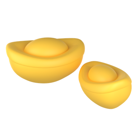 Chinese Gold Ingots  3D Illustration