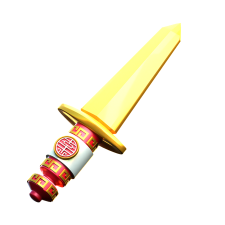 Chinese Gold Sword  3D Icon