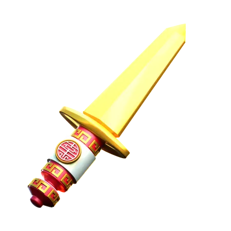 Chinese Gold Sword  3D Icon