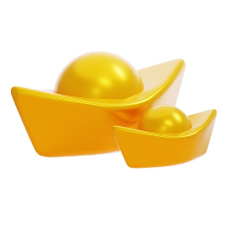 Chinese Golden Ingots  3D Icon