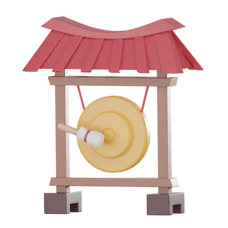 Chinese New Year With Vibrant Of Traditional Gong Perfect For Festive Decor And Cultural Celebrations 3 D Render Illustration 3D Icon