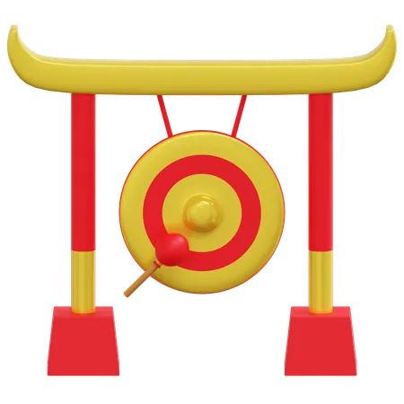 Chinese Traditional Gong Chinese New Year 3 D Icon Illustration 3D Icon