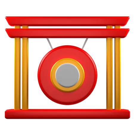 3 D Render Chinese Gong Illustration 3D Icon
