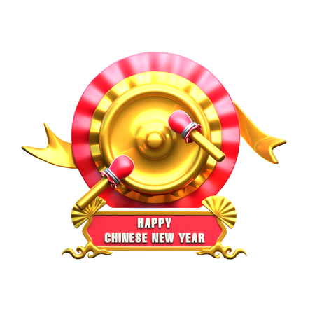 Chinese Gong  3D Icon