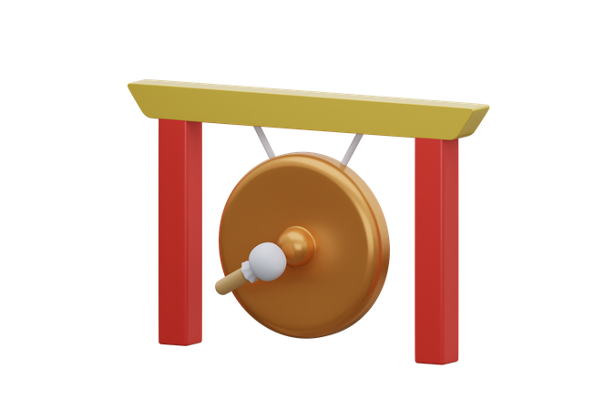 Chinese Gong  3D Icon