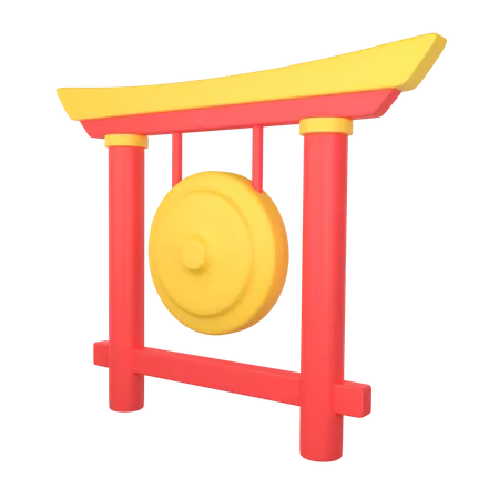 Chinese Gong Bell 3 D Illustration 3D Illustration