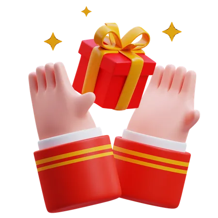 Chinese Hand Holding Giftbox  3D Icon