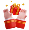 Chinese Hand Holding Giftbox