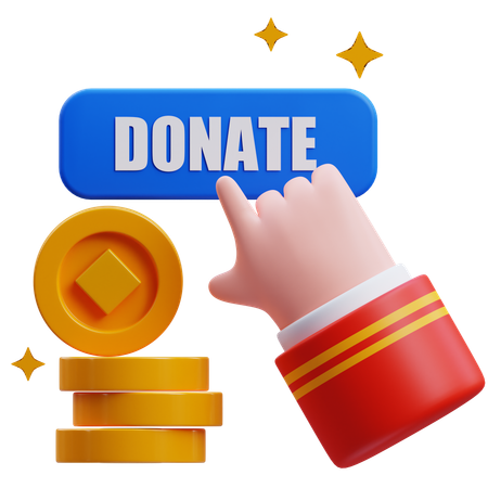 Chinese Hand Pointing Donate Button  3D Icon