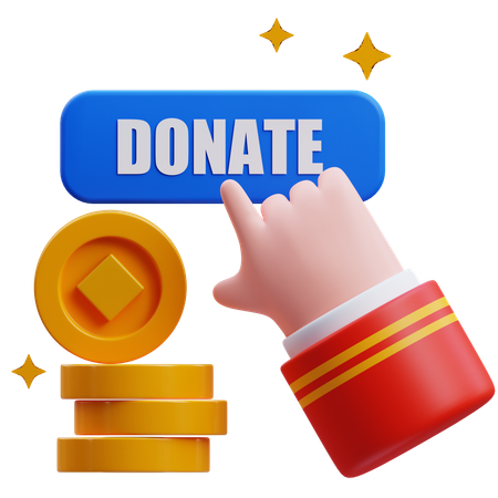 Chinese Hand Pointing Donate Button  3D Icon