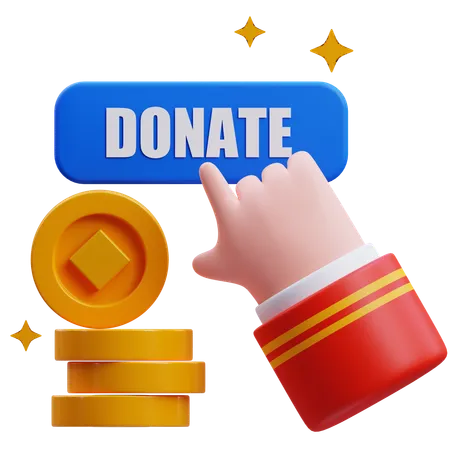 Chinese Hand Pointing Donate Button  3D Icon