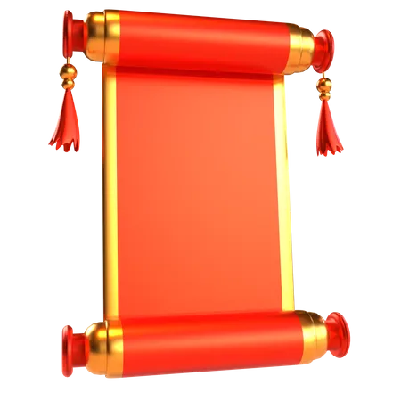 Chinese New Year Icon Hand Scroll 3 D Render 3D Icon