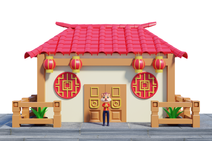 Chinese Home 3D Illustration