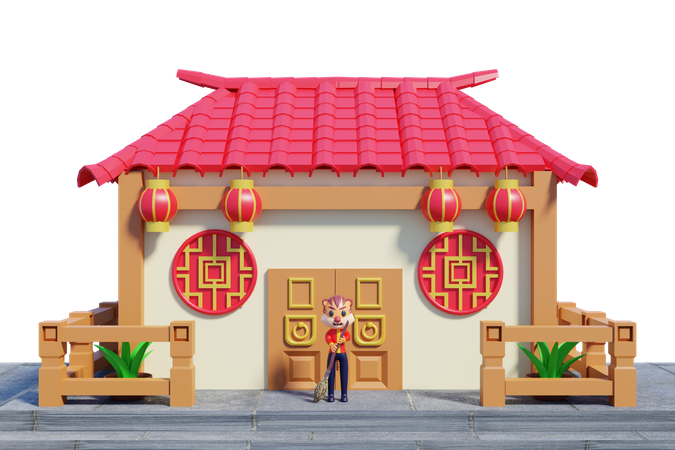Chinese House 3D Illustration