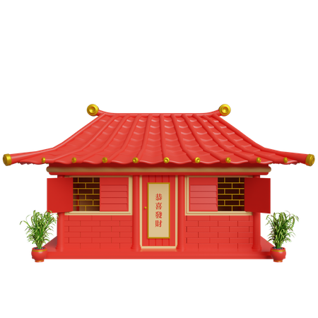 Chinese House Decorations  3D Illustration