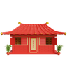 3d chinese house logo