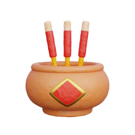 Chinese Incense Pot  3D Icon