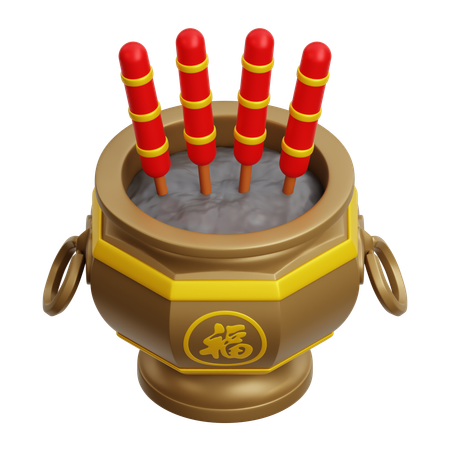 Chinese Incense Pot  3D Icon