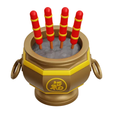 Chinese Incense Pot  3D Icon