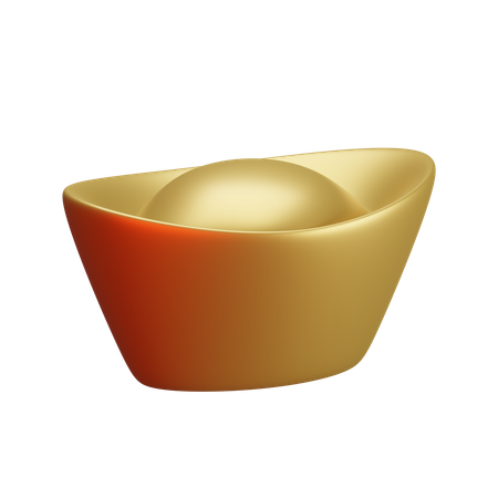 Chinese Ingot  3D Illustration