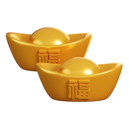 Chinese Ingots  3D Icon